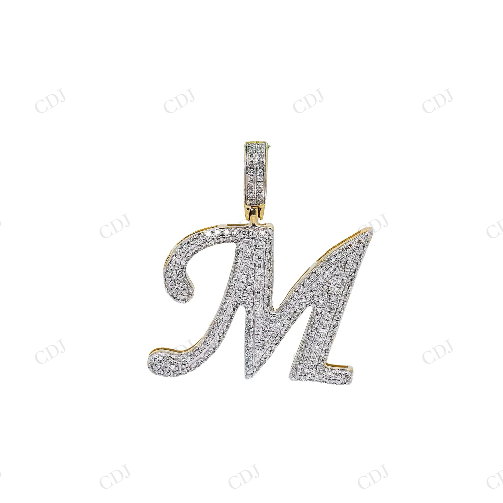 Initial Hip Hop 925 Sterling Silver Custom Letter M Pendant Hip Hop Pendent customdiamjewel