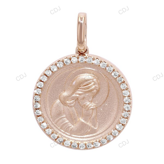 Medallion Praying CVD Diamond Rose Gold Pendant hip hop jewelry CustomDiamJewel