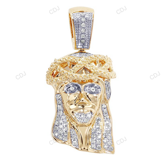 Jesus Christ Yellow Gold Lab Grown Diamond Hip Hop Pendant hip hop jewelry CustomDiamJewel