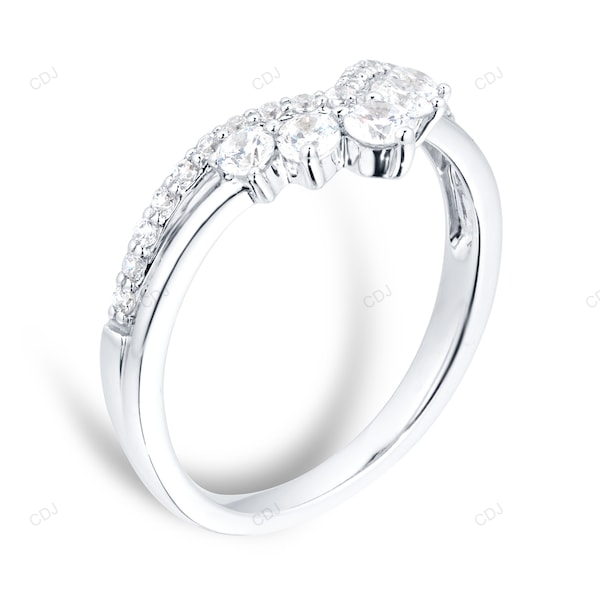 Handmade Lab Created Diamond Solid Gold Wedding Band