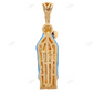 Mother Mary Blue Enamel CVD Diamond Yellow Gold Pendant hip hop jewelry CustomDiamJewel