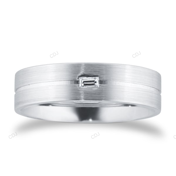 Flush Setting Lab Grown Diamond Wedding Band For Men