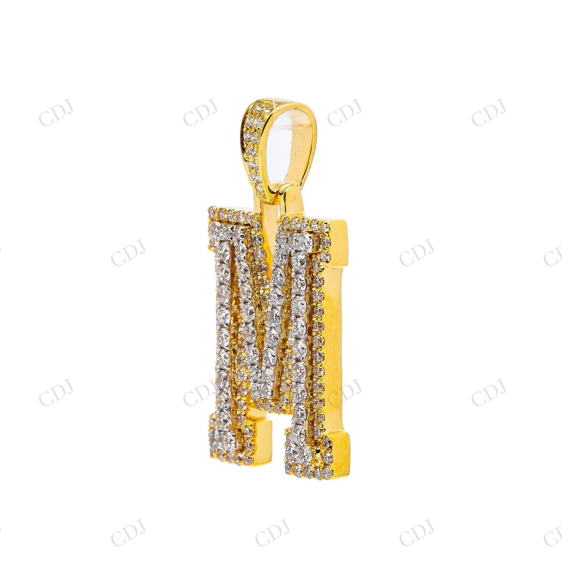 925 Silver "M" Letter Moissanite Pendant Hip Hop Pendent customdiamjewel
