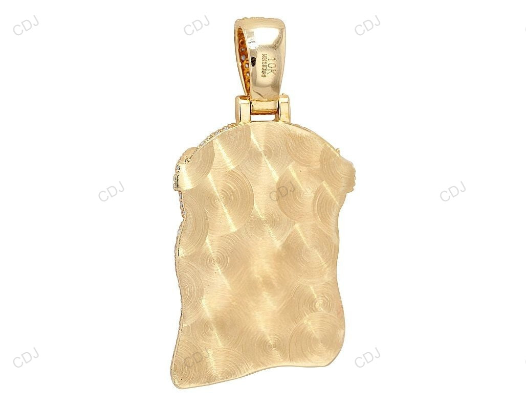 Crowned Jesus Head Lab Grown Diamond Gold Customize Pendant hip hop jewelry CustomDiamJewel