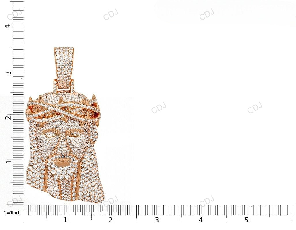 Rose Gold Lab Grown Diamond Iced Out Jesus Pendant hip hop jewelry CustomDiamJewel