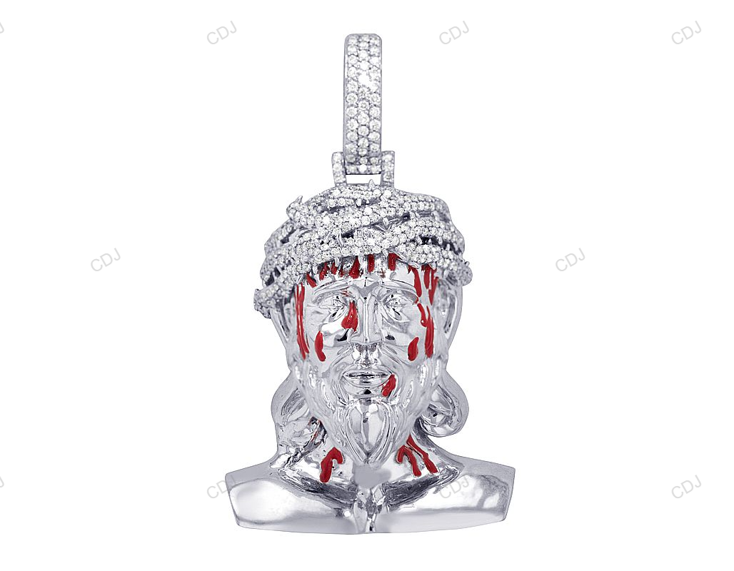 Bleeding Jesus Crown Lab Grown Diamond Gold Pendant hip hop jewelry CustomDiamJewel