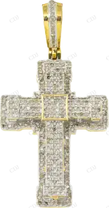 1.6" Fully Iced Out Moissanite Cross 925 Silver Pendant Hip Hop Pendent customdiamjewel