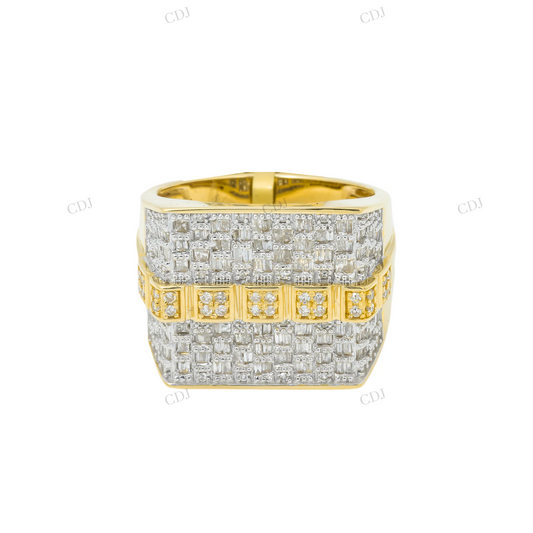 925 Silver Moissanite Baguette Diamond Cluster Ring Hip Hop Ring customdiamjewel