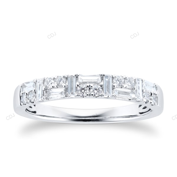 White Gold Lab Grown Diamond Wedding Band For Every Day