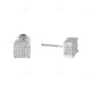 Iced Out Lab Grown Diamond Cluster Gold Square Earrings