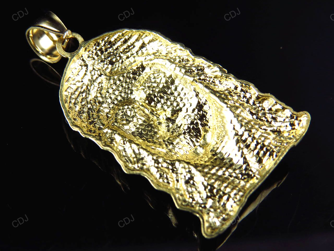 1.5 inch Yellow Gold Plain Jesus Pendant hip hop jewelry CustomDiamJewel