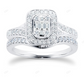 18KT White Gold Diamond Mixed Cut Bridal Set