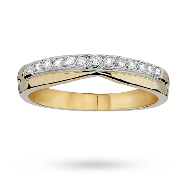 Two Tone Lab Grown Diamond Wedding Band For Women