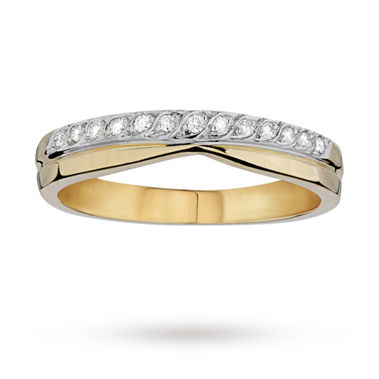 Two Tone Lab Grown Diamond Wedding Band For Women