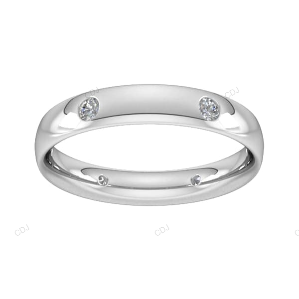 Lab Created Diamond Solid Gold Wedding Band