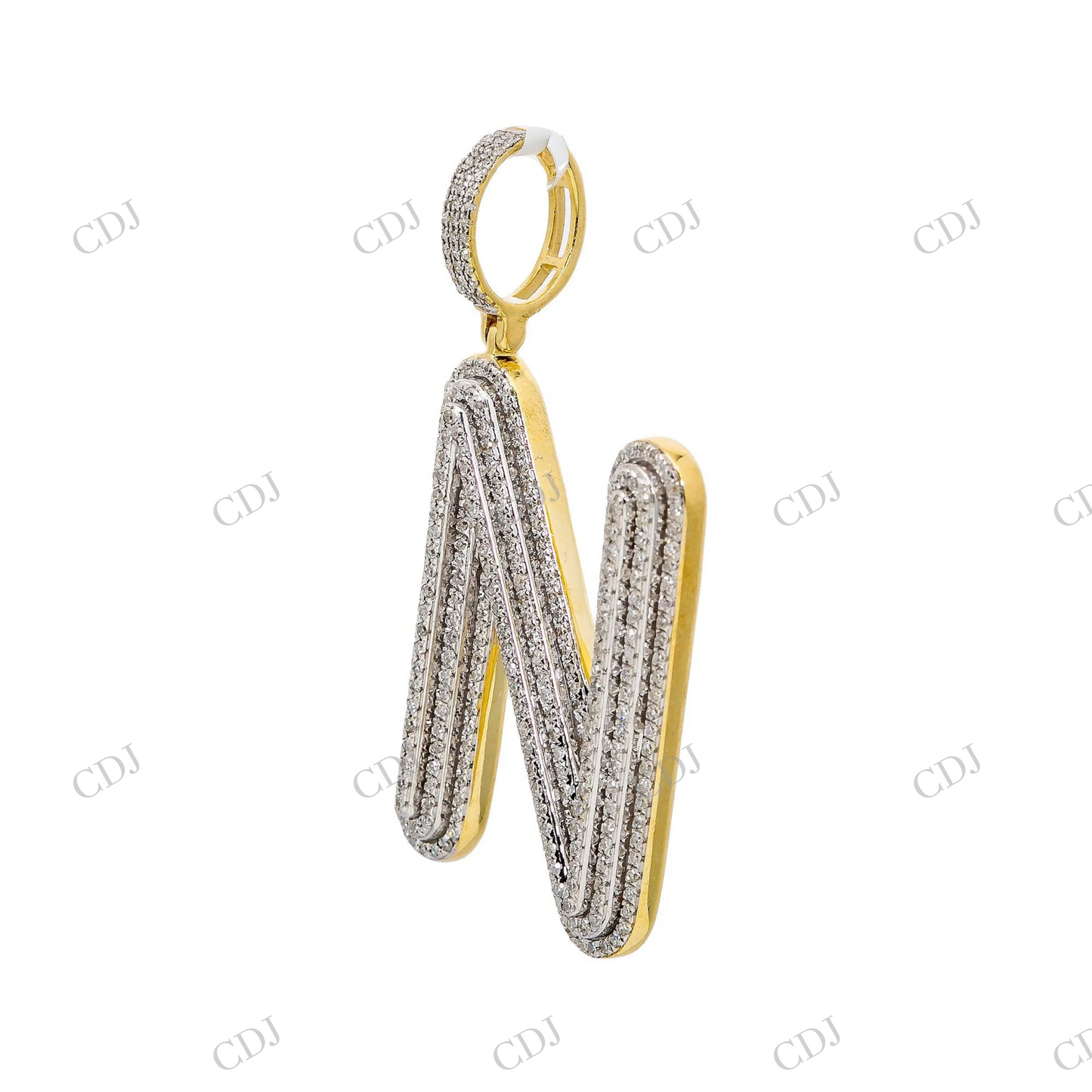 925 Silver Moissanite N Initial Pendant Hip Hop Pendent customdiamjewel