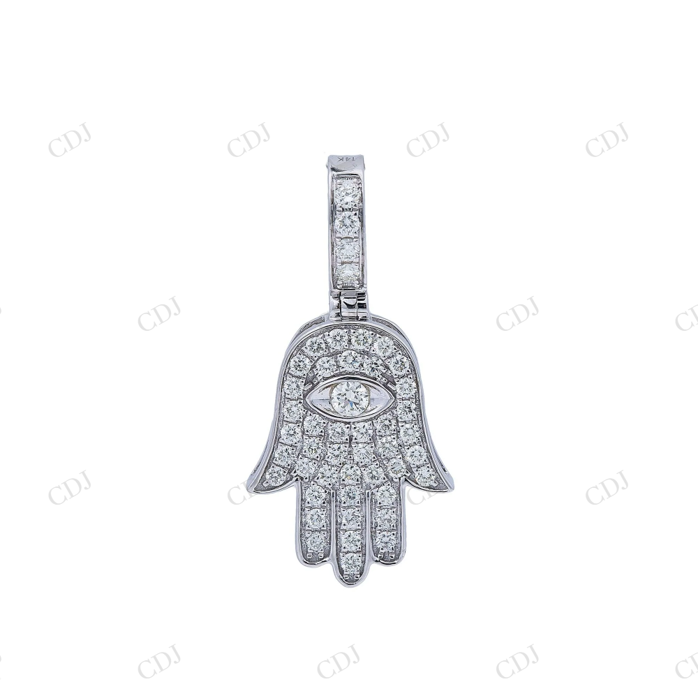 Hip Hop Style Luxury Hamsa Hand 925 Silver Pendant Hip Hop Pendent customdiamjewel