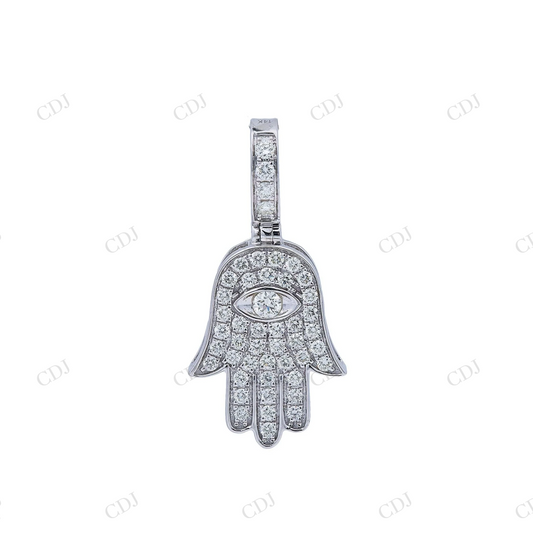 Hip Hop Style Luxury Hamsa Hand 925 Silver Pendant Hip Hop Pendent customdiamjewel