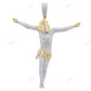 1.80 CTW Iced Out Lab Created Diamond Gold Cross Jesus Pendant hip hop jewelry CustomDiamJewel