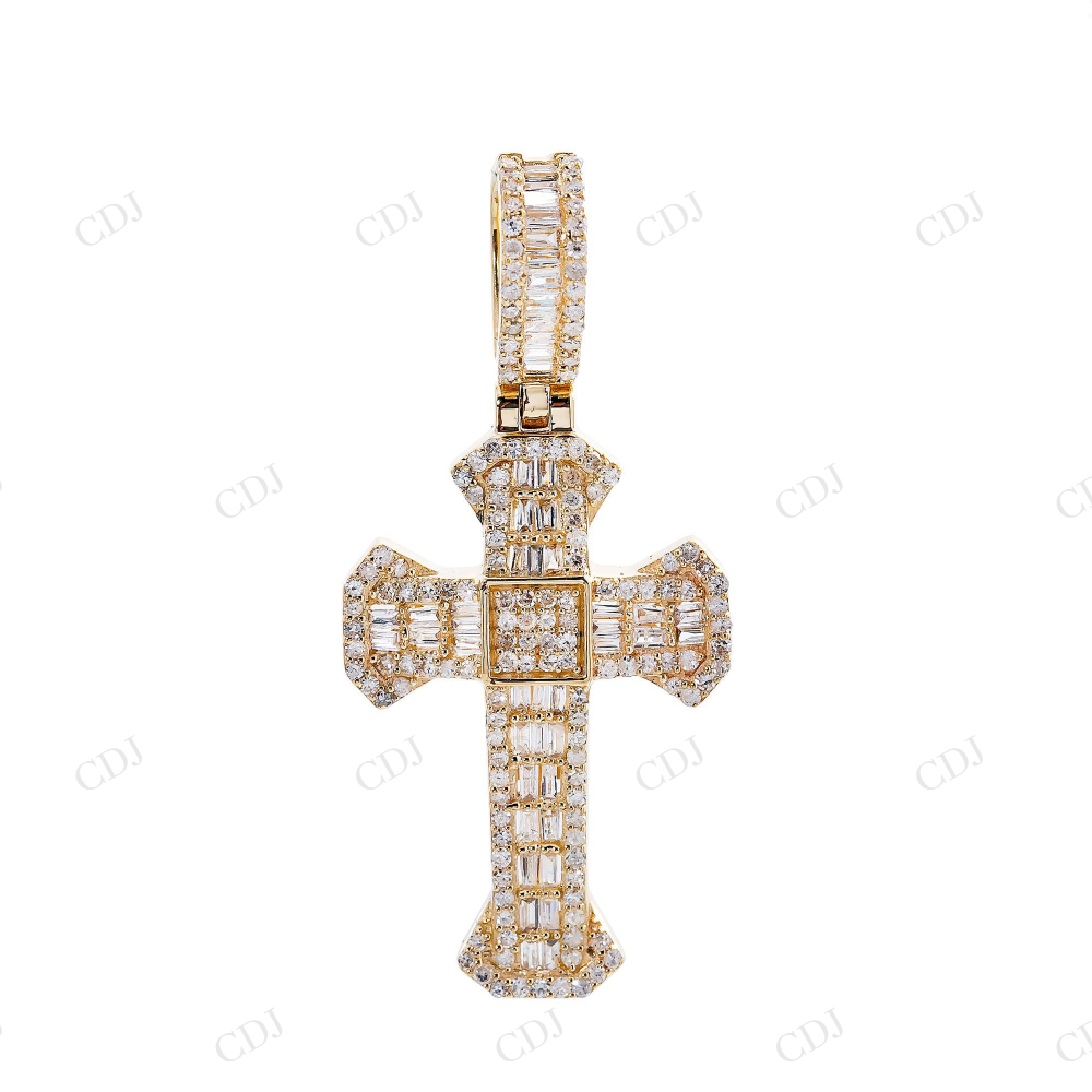 Religious Hip Hop 925 Sterling Silver Moissanite Cross Pendant Hip Hop Pendent customdiamjewel