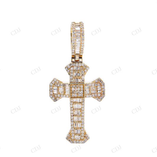 Religious Hip Hop 925 Sterling Silver Moissanite Cross Pendant Hip Hop Pendent customdiamjewel