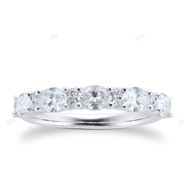 White Gold Lab Grown Diamond East West Wedding Band
