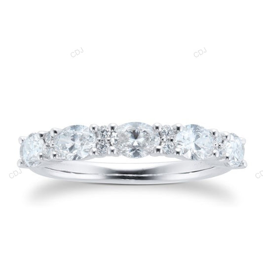 White Gold Lab Grown Diamond East West Wedding Band