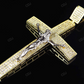 Men's Simulated Lab Grown Diamond Jesus Crucifix Yellow Gold Pendant hip hop jewelry CustomDiamJewel
