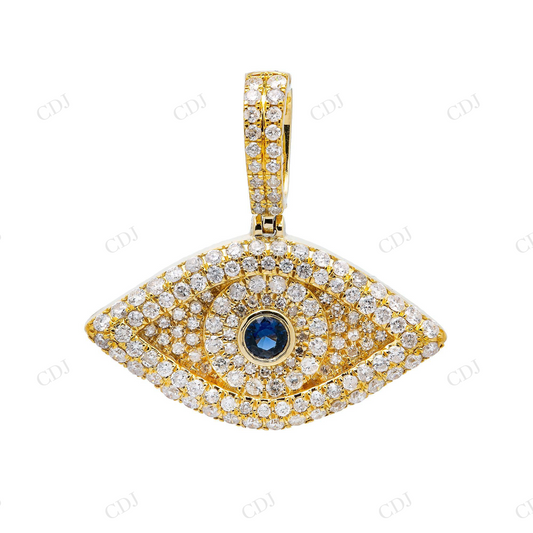 Designer Evil Eye 925 Sterling Silver Moissanite Pendant Hip Hop Pendent customdiamjewel