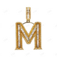 Custom Letter M Fully Iced 925 Silver Baguette Moissanite Pendant Hip Hop Pendent customdiamjewel