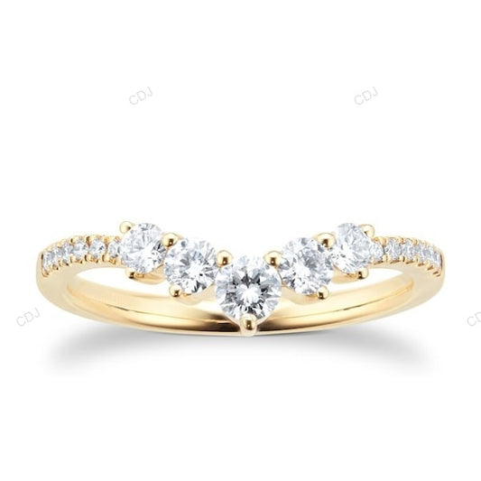 Yellow Gold Lab Grown Diamond Wedding Band For Daily Wear Wedding Band customdiamjewel