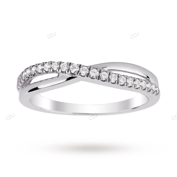 White Solid Gold Lab Grown Diamond Wedding Band