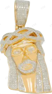 0.50 CTW 925 Silver Moissanite Jesus Face Unisex Pendant Hip Hop Pendent customdiamjewel