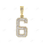 Hip Hop Number 6 925 Silver Moissanite Pendant Hip Hop Pendent customdiamjewel