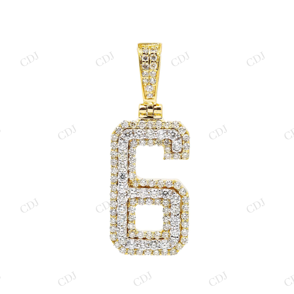 Hip Hop Number 6 925 Silver Moissanite Pendant Hip Hop Pendent customdiamjewel