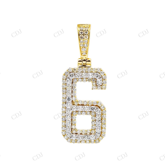 Hip Hop Number 6 925 Silver Moissanite Pendant Hip Hop Pendent customdiamjewel