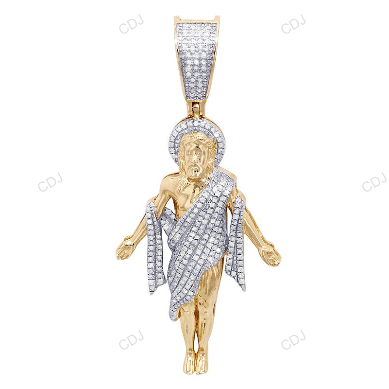 Redeemer Jesus CVD Diamond Tow-Tone Hip Hop Pendant hip hop jewelry CustomDiamJewel