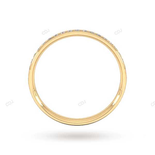Channel Setting Lab Created Yellow Gold Wedding Band