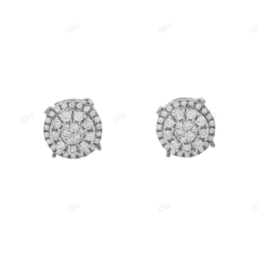 Gold Lab Grown Diamond Cluster Stud Earrings