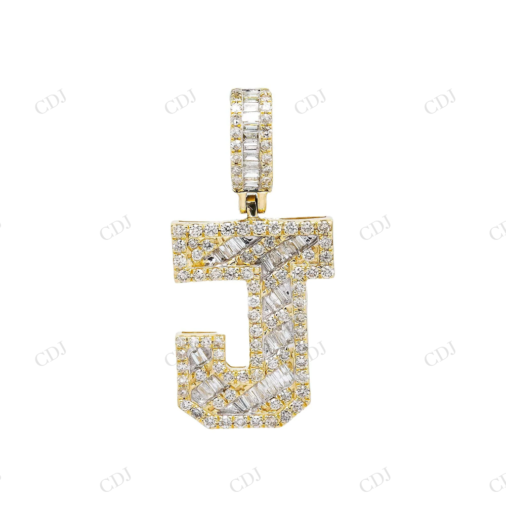 Customized J Initial 925 Silver Moissanite Unisex Pendant Hip Hop Pendent customdiamjewel