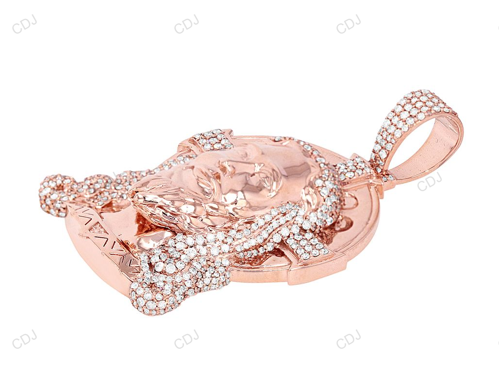 Halo Cross Jesus Lab Grown Diamond Gold Luxury Pendant hip hop jewelry CustomDiamJewel