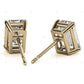 Yellow Gold Emerald Cut Lab Created Diamond Earrings