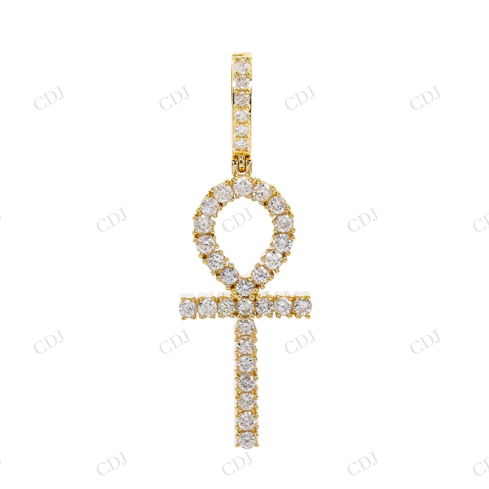 925 Silver Iced Out Moissanite Egyptian Ankh Cross Pendant Hip Hop Pendent customdiamjewel