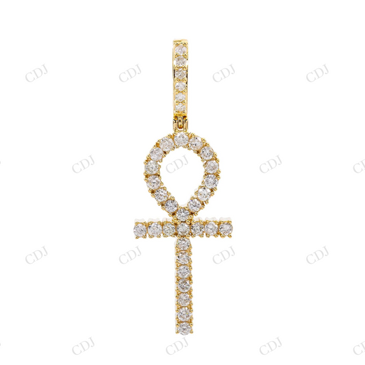 925 Silver Iced Out Moissanite Egyptian Ankh Cross Pendant Hip Hop Pendent customdiamjewel