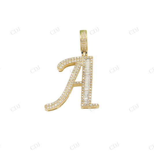 0.50CTW A Letter Moissanite 925 Sterling Silver Pendant Hip Hop Pendent customdiamjewel