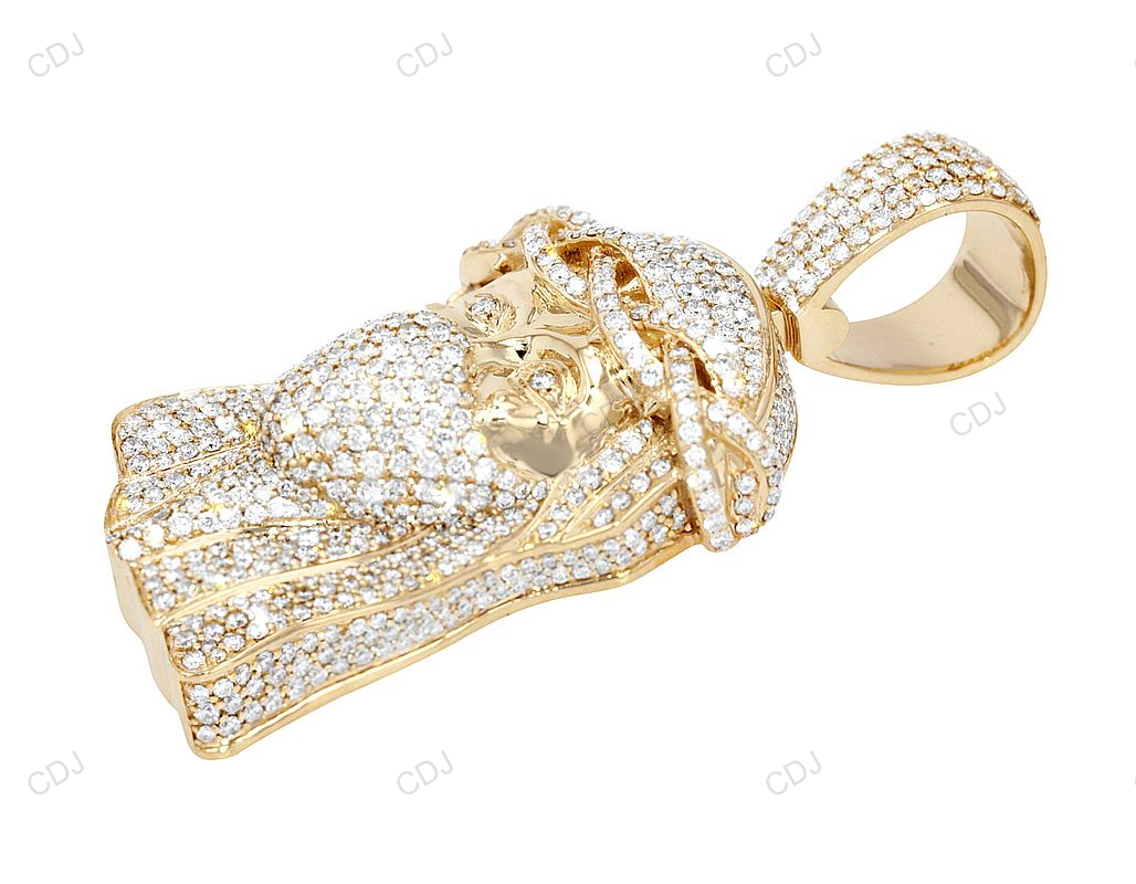 Masked Jesus Iced Out Lab Grown Diamond Solid Gold Pendant hip hop jewelry CustomDiamJewel