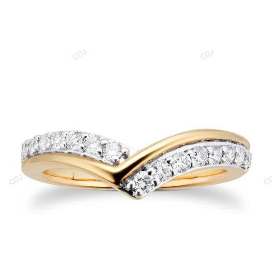 Two Tone Lab Grown Diamond Wedding Band For Women Wedding Band customdiamjewel