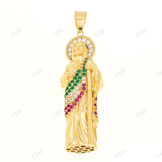 Custom Religious Saint Moissanite 925 sterling Silver Pendant Hip Hop Pendent customdiamjewel