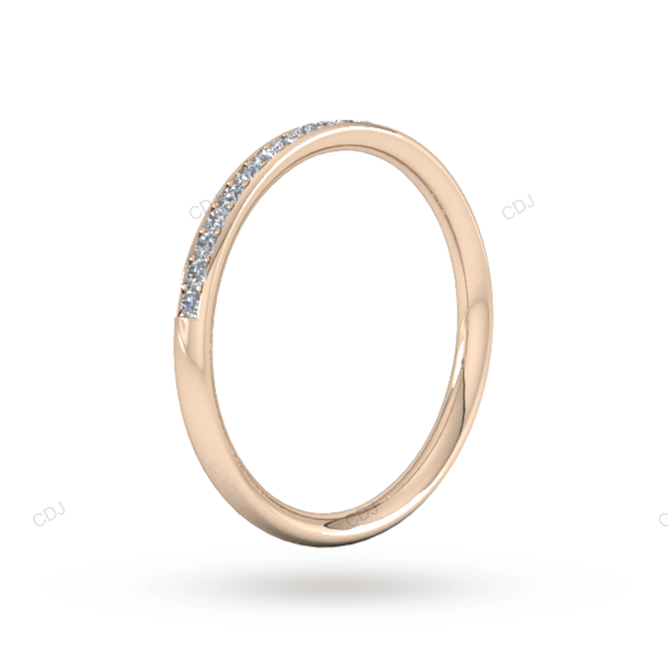 Rose Gold Lab Grown Diamond Halt Eternity Wedding Band