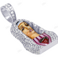 White Gold Enamel Mother Mary Lab Created Diamond Pendant hip hop jewelry CustomDiamJewel